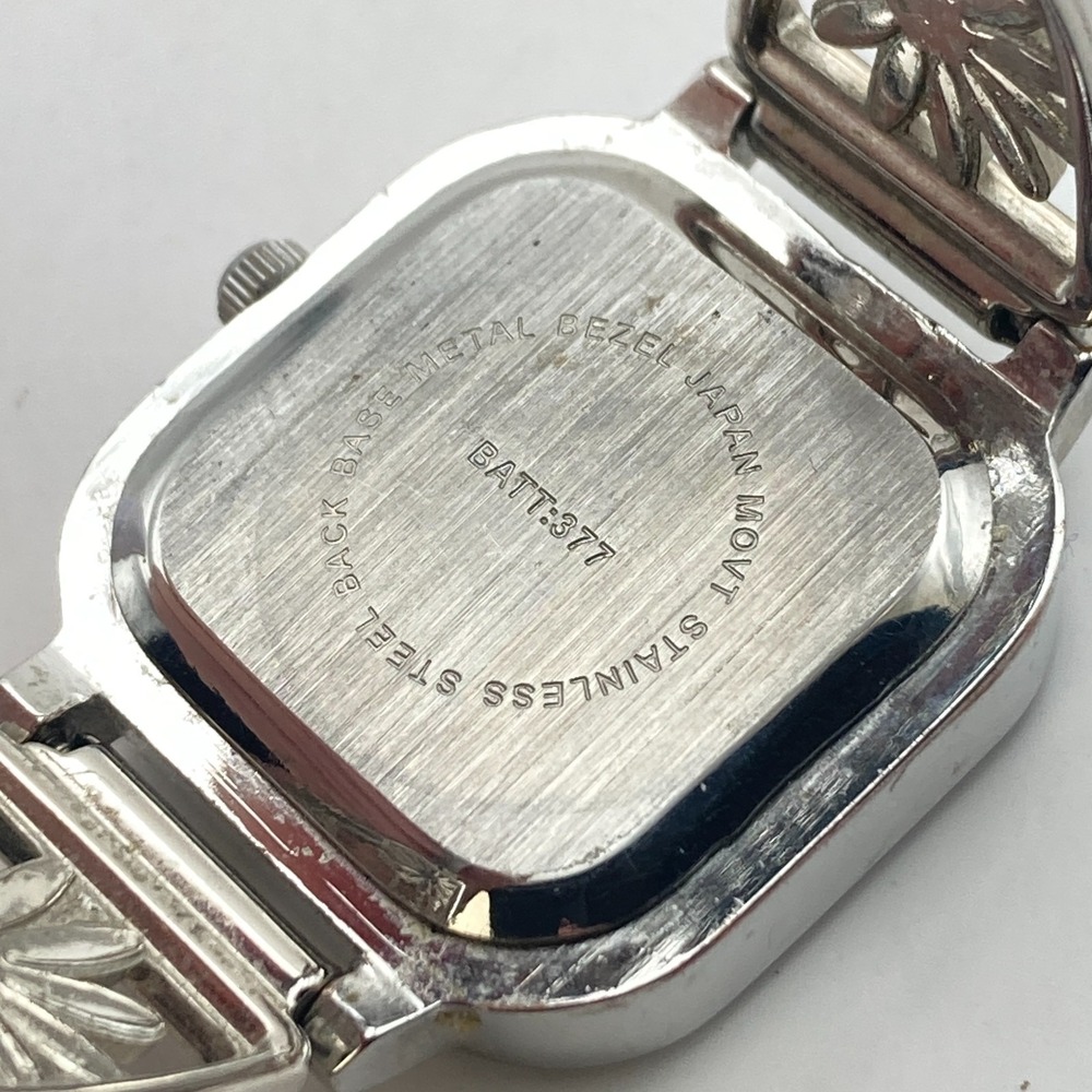 Modern Women's Watch 25mm Silver Tone Floral Stretch Band Crystals New Battery - Picture 14 of 14